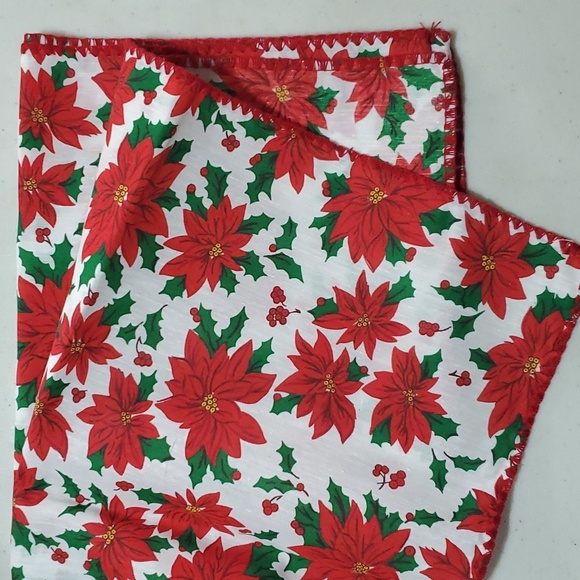 About 36" square table cover, Christmas crochet edges. - Picture 3 of 5